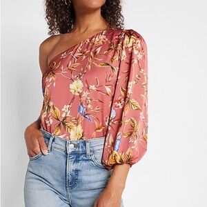Express one shoulder puff sleeve top